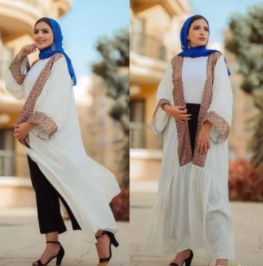 trouser with open abaya