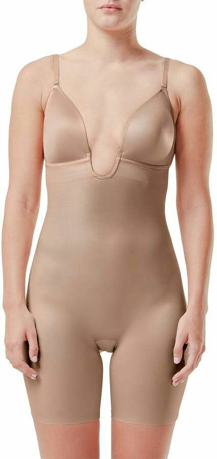 Plunge low back midi thigh body shapers