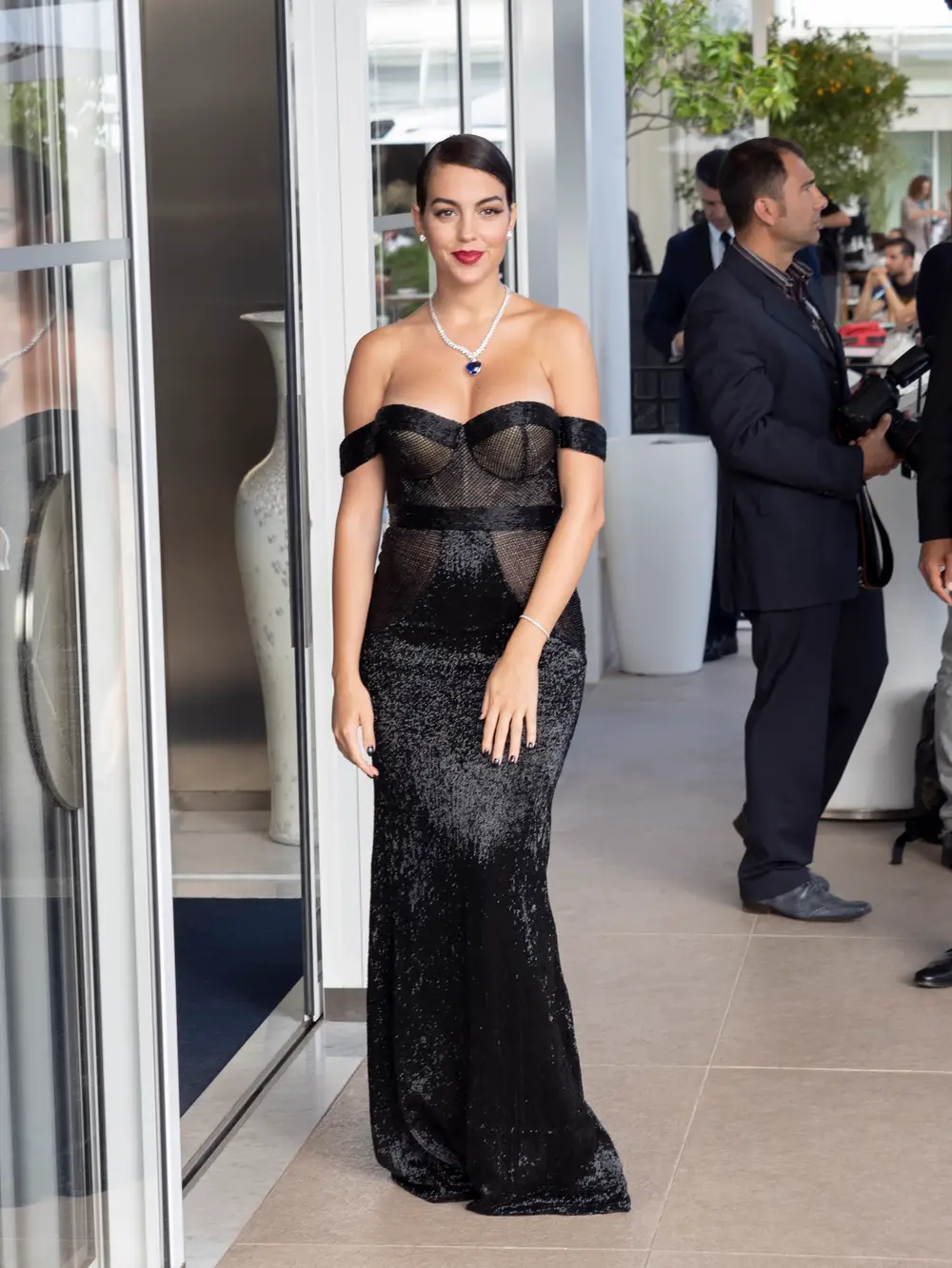 Georgina Rodriguez Black dress at the  2019 Cannes Film Festival