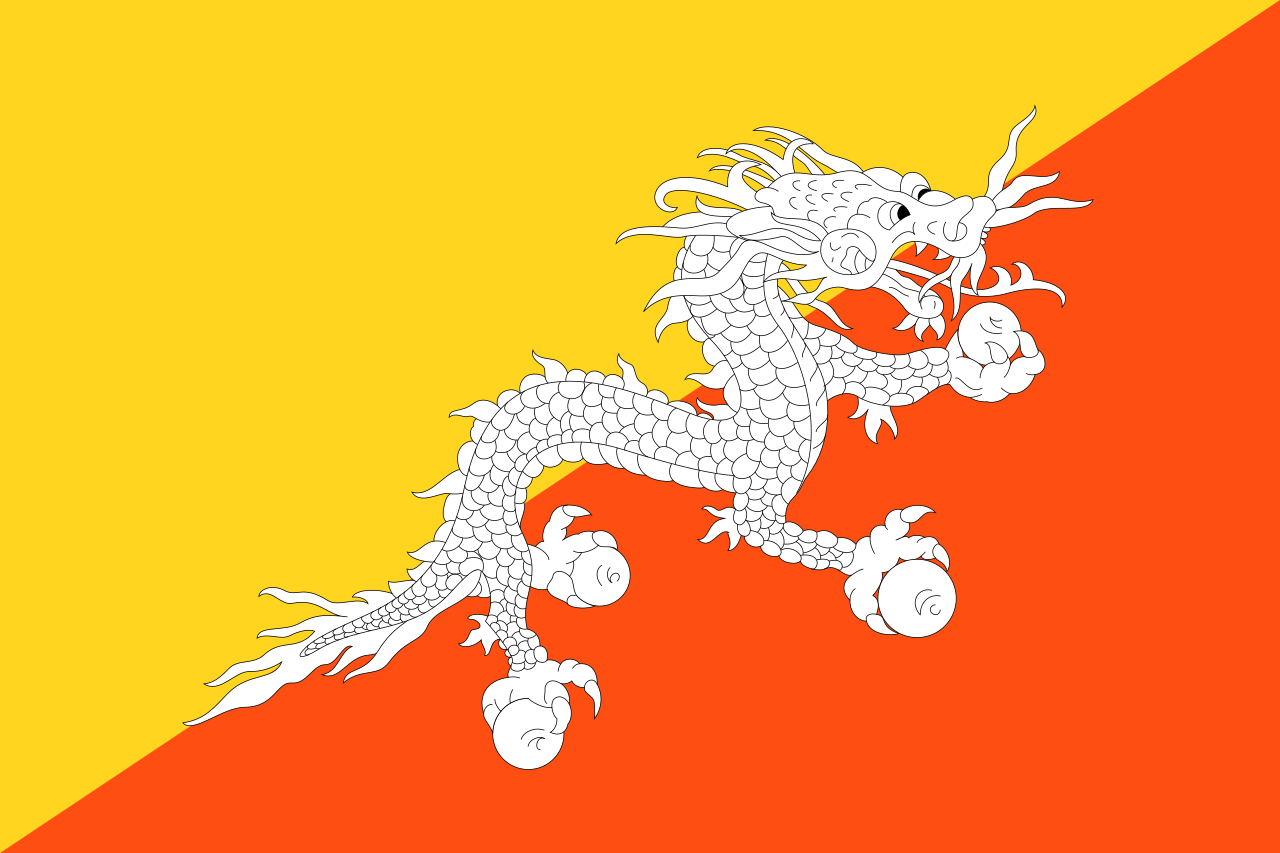 Stylish Country Flags Bhutan