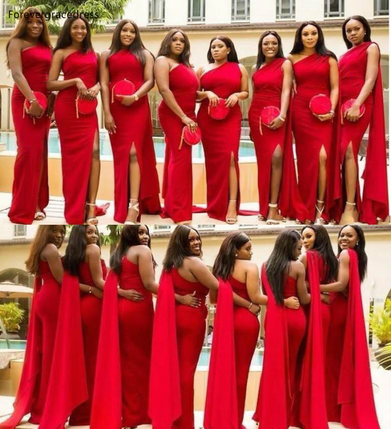bridesmaid dress red