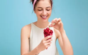 taking strawberies for healty 