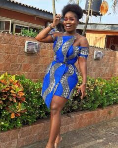 sexy blue ankara short dress