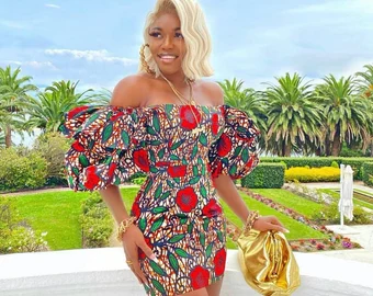 african print short dresses