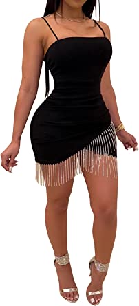 Ekaliy bodycon sexy black mini dresses