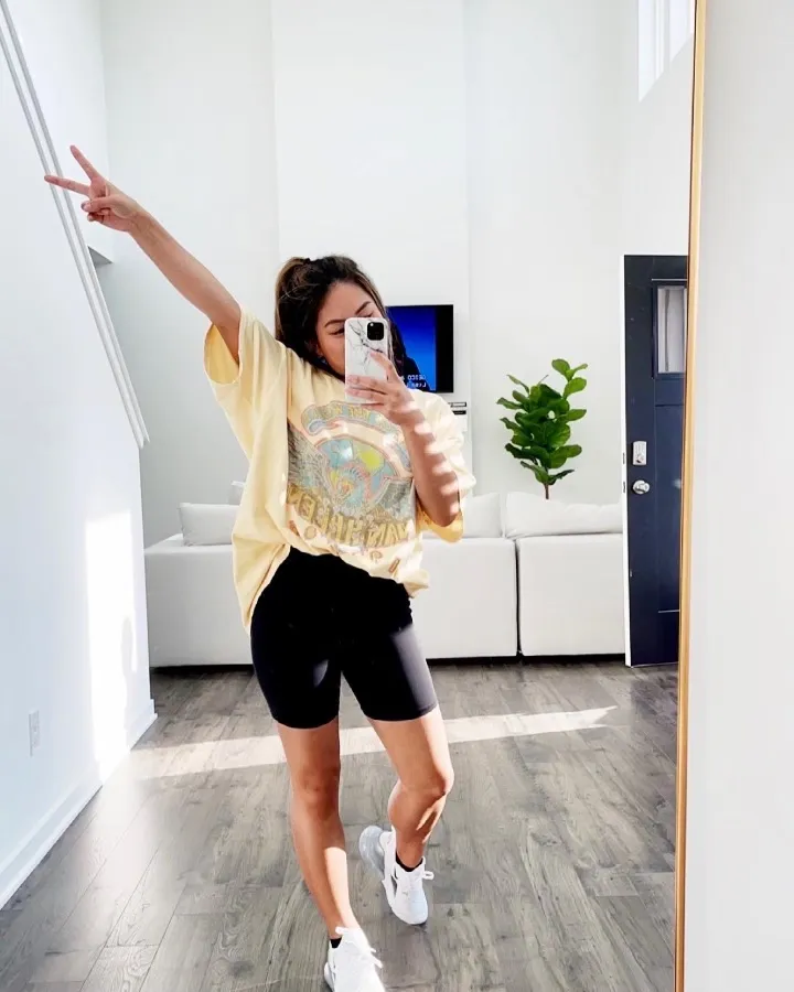  Biker Shorts and tshirt