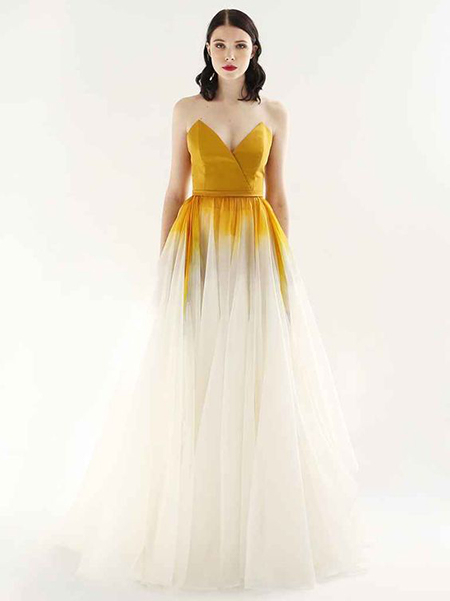 A Wedding Gown in White With a Splash of Color