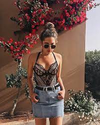 corset with denim