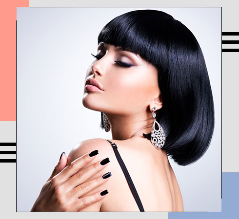 TYPES OF BANGS 1. Sleek Front Bangs