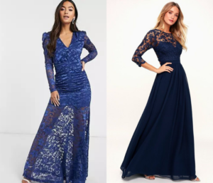 navy blue lace dress/ classic navy blue dress