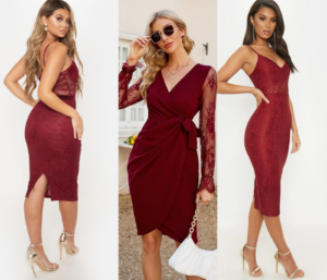 Burgundy Lace Dresses/ lovely Lace Dresses for women