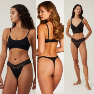 G-string panties: Black Lace Panties