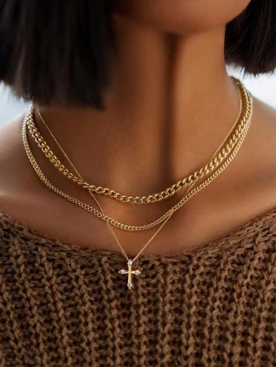 Boho gold necklace