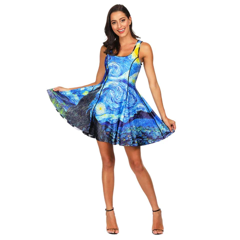 Halter Neck Starry Night Dresses