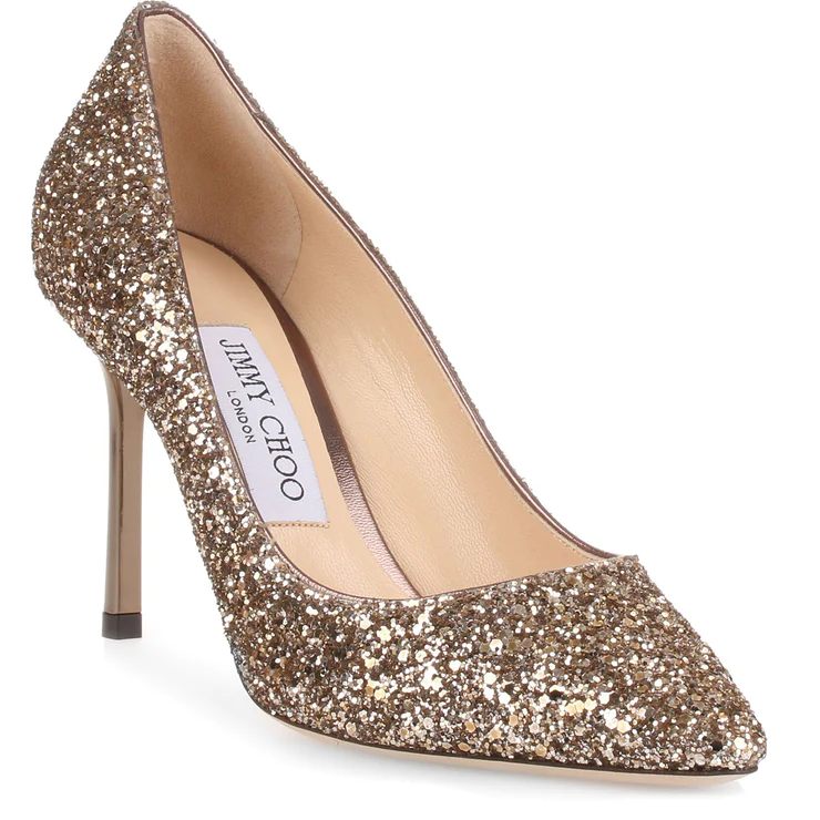 gold heels Jimmy Choo Romy Heel