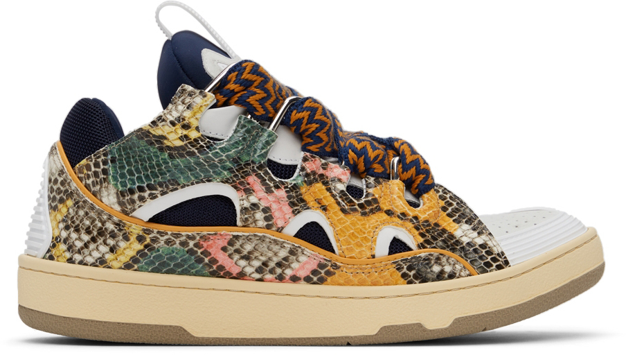 Lanvin Snake-Embossed Sneakers