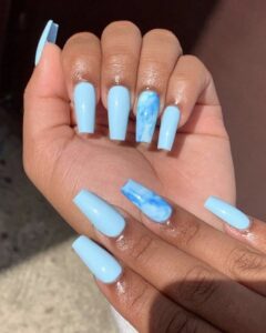 Blue French tip Nails sexy