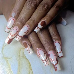 Brown French Tip Nails sex 
