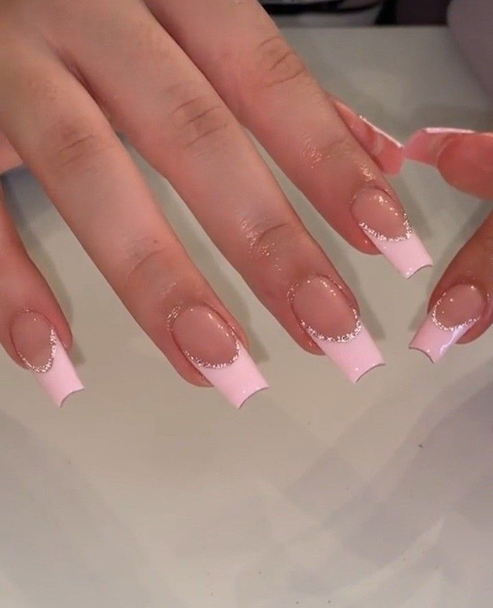 Pink French tip Nails