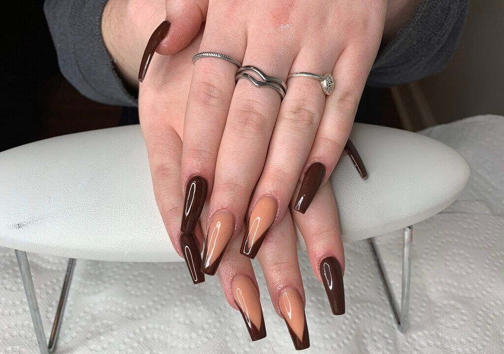 sexy Brown French Tip Nails 