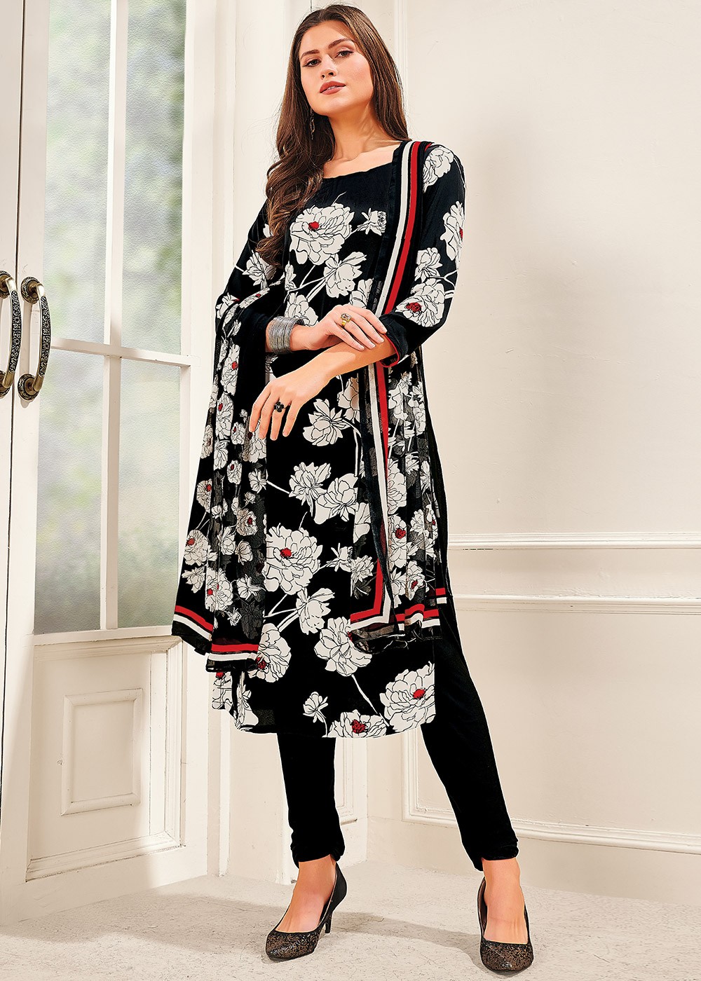 Floral Printed Churidar Suit