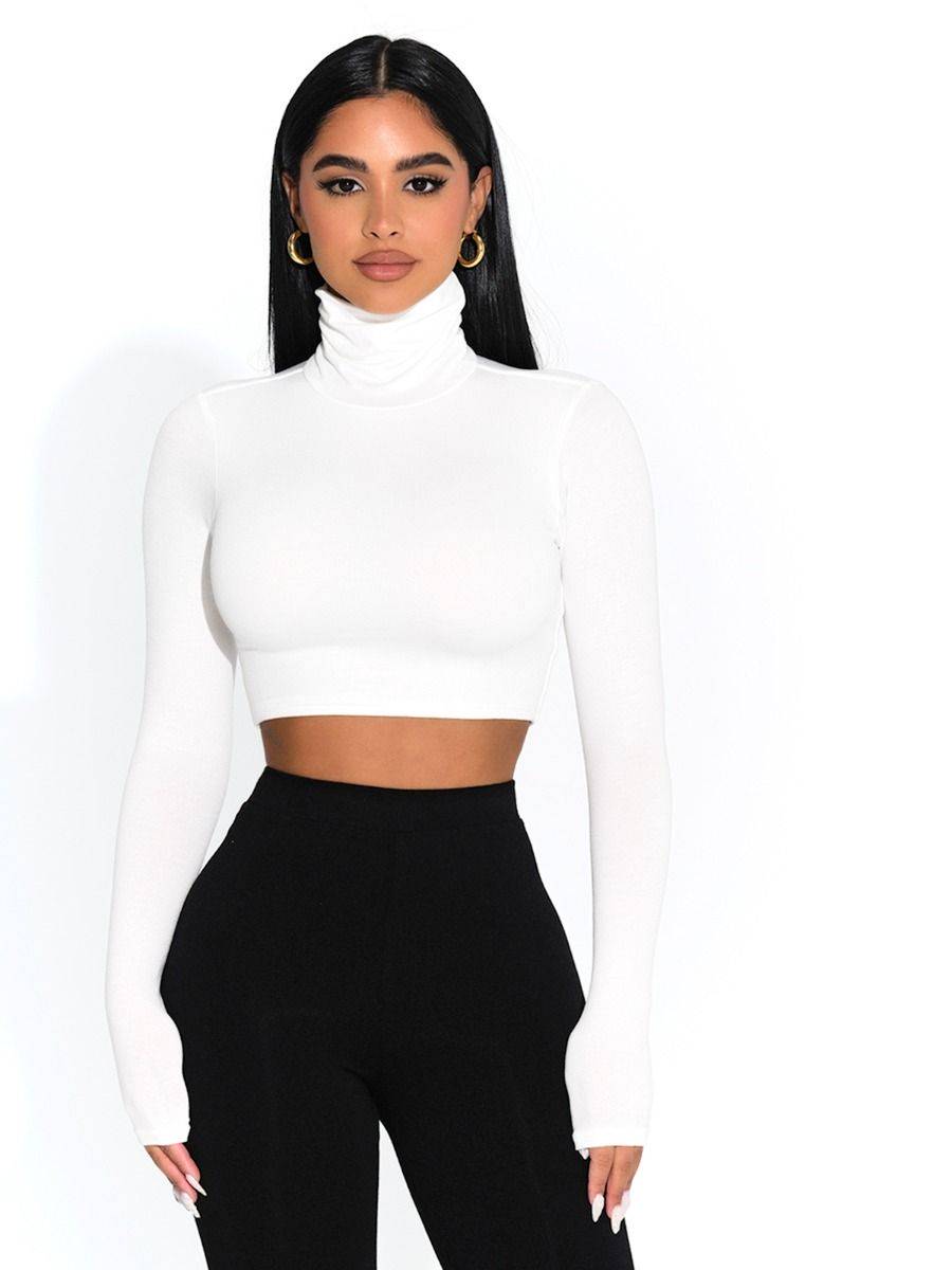 sexy Turtleneck Crop Tops