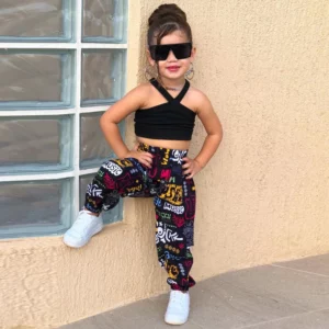 Fancy Crop Tops for Kids in 2024 black in colour