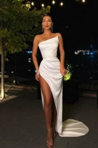 sexiest White Satin Dresses