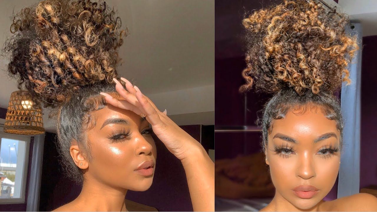 High Curly Bun with Crown Party Hairstyles