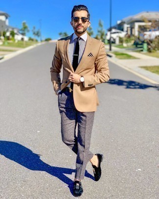 Tan Blazer with Grey Dress Pants Outfits For Men (212 ideas & outfits) | Lookastic