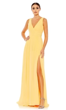 Prom Dresses Trends: Sleeveless High Slit Gown