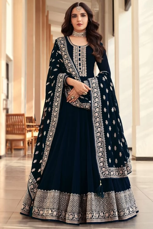 Blue Georgette Anarkali Suit