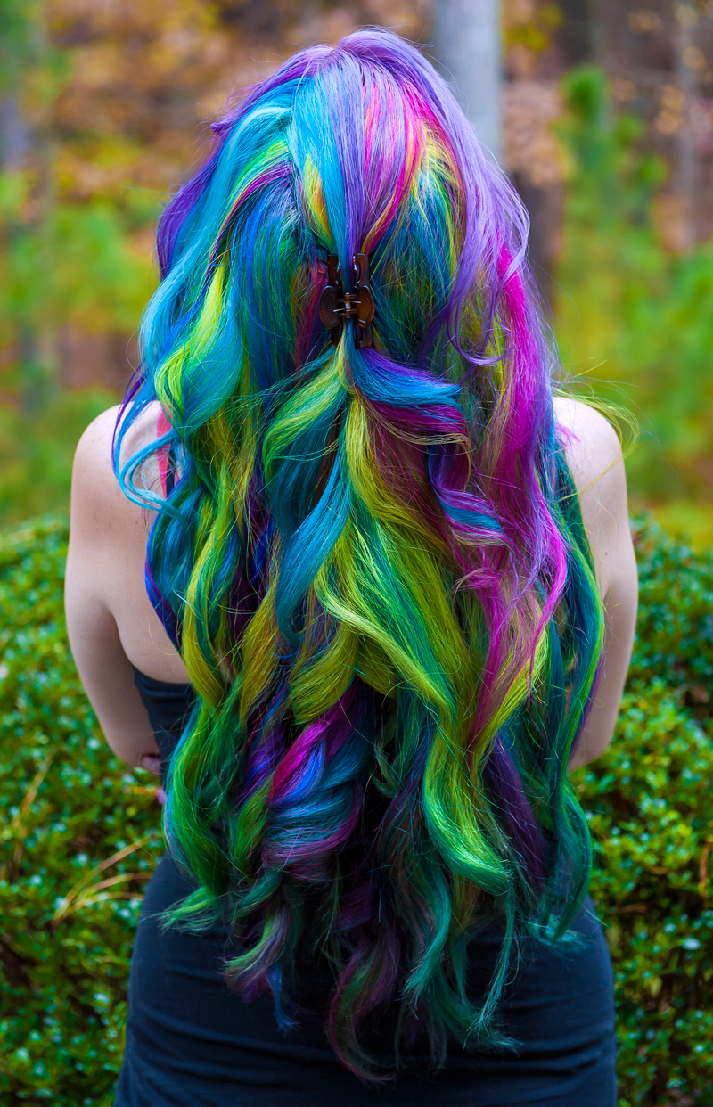rainbow as Split Hair Dye