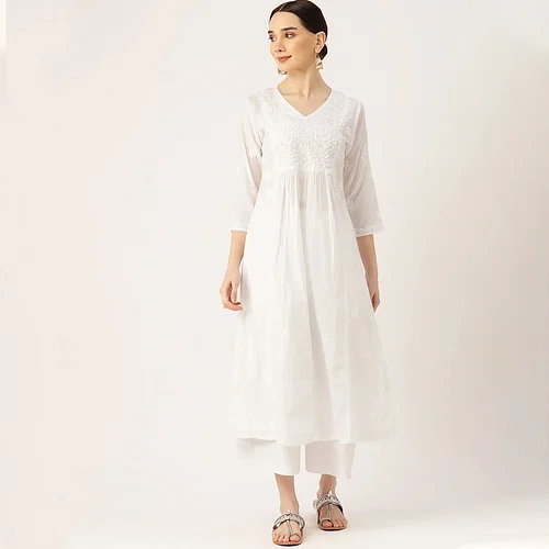CHIKANKARI TYPES OF KURTI