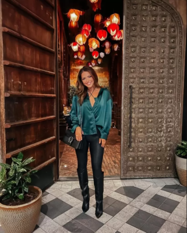 Pair Your Leather Leggings With A Satin Top