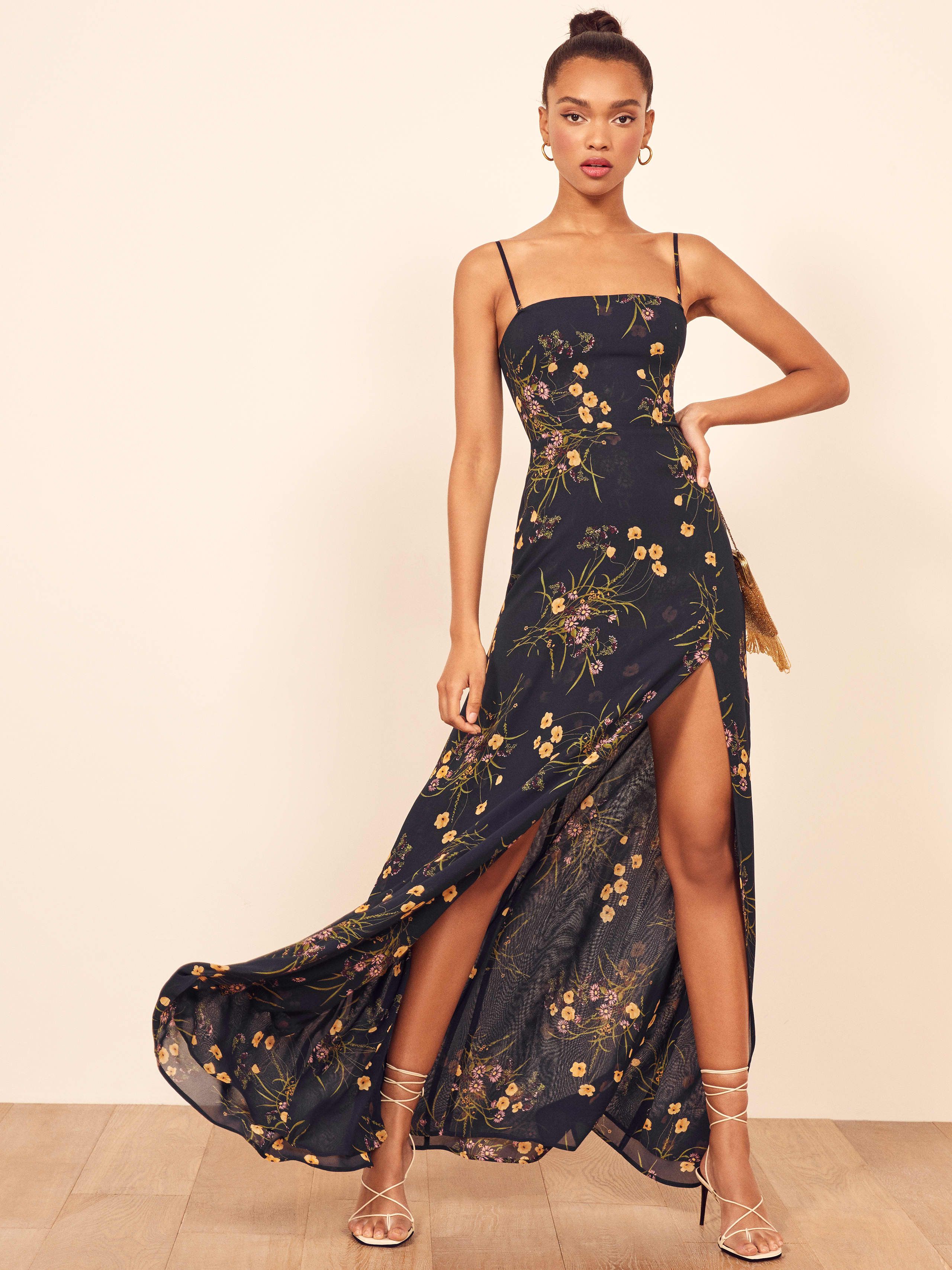 wedding guest gown black