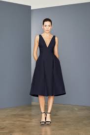 Amsale Faille Deep V-Neck Dress