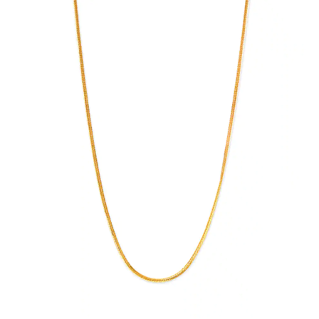 18kt Yellow Gold Glossy Ridged Gold Chain
