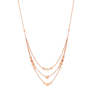 18kt Rose Gold Dreamy Heart Strings and Gorgeous Floral Chain
