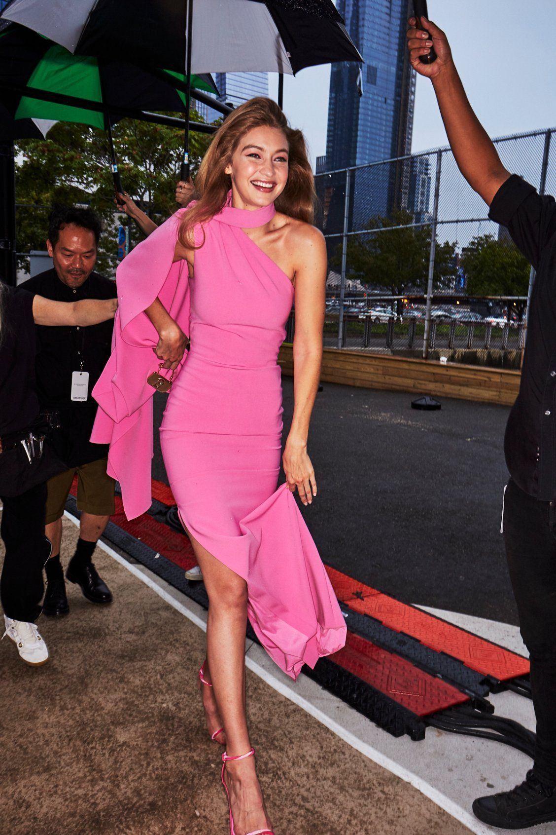 Gigi Hadid: Hot pink Dress