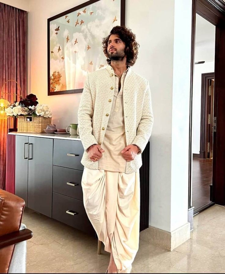 LONG KURTA WITH DHOTI OR PAJAMA
