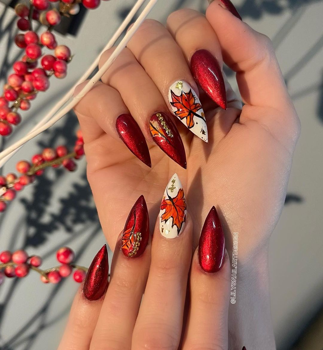 sexy Red Fall Nails 