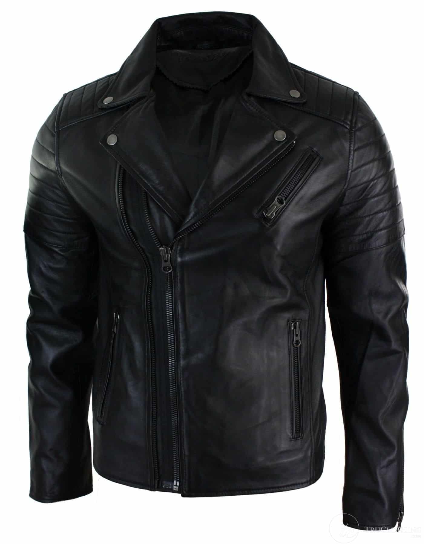 black leather cowhide coat