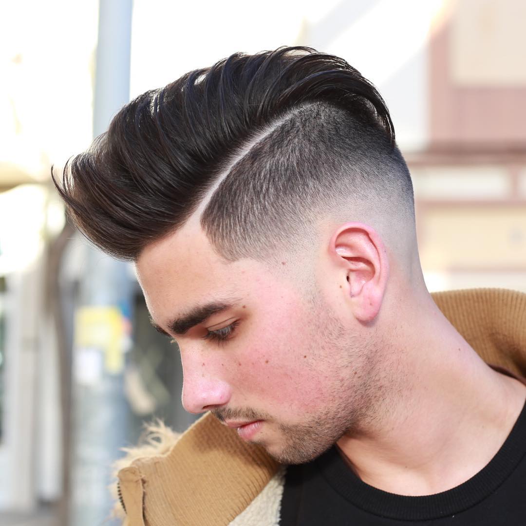 Pompadour cut short sides