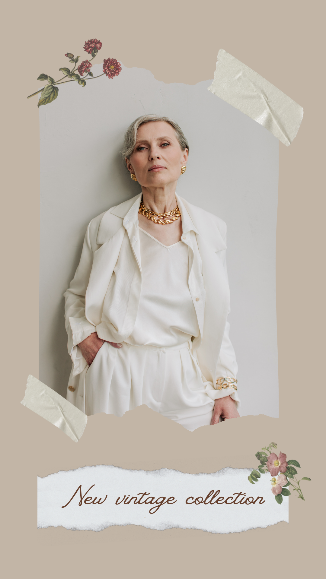 Woman in white outfit