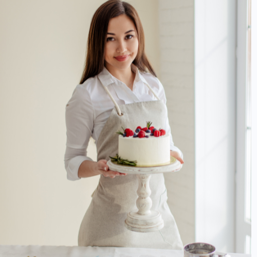 Girl in white apron design