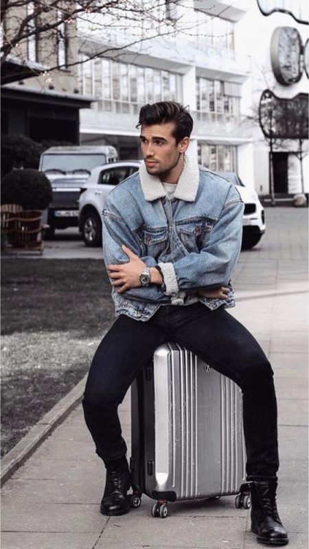 Denim stylish winter outfits for men