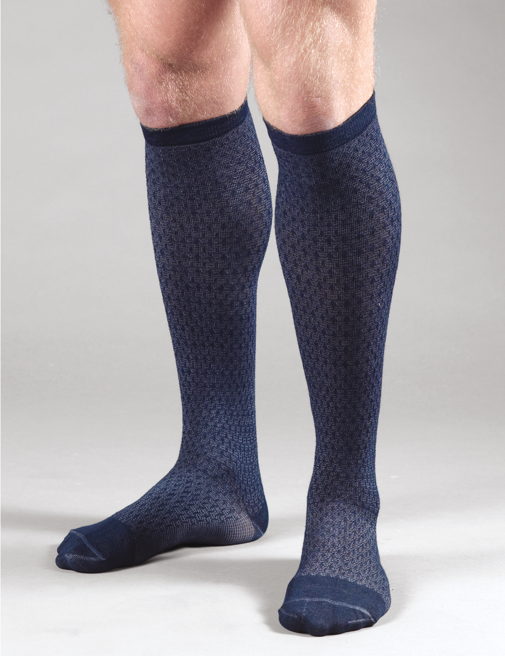 legs wearing blue socks