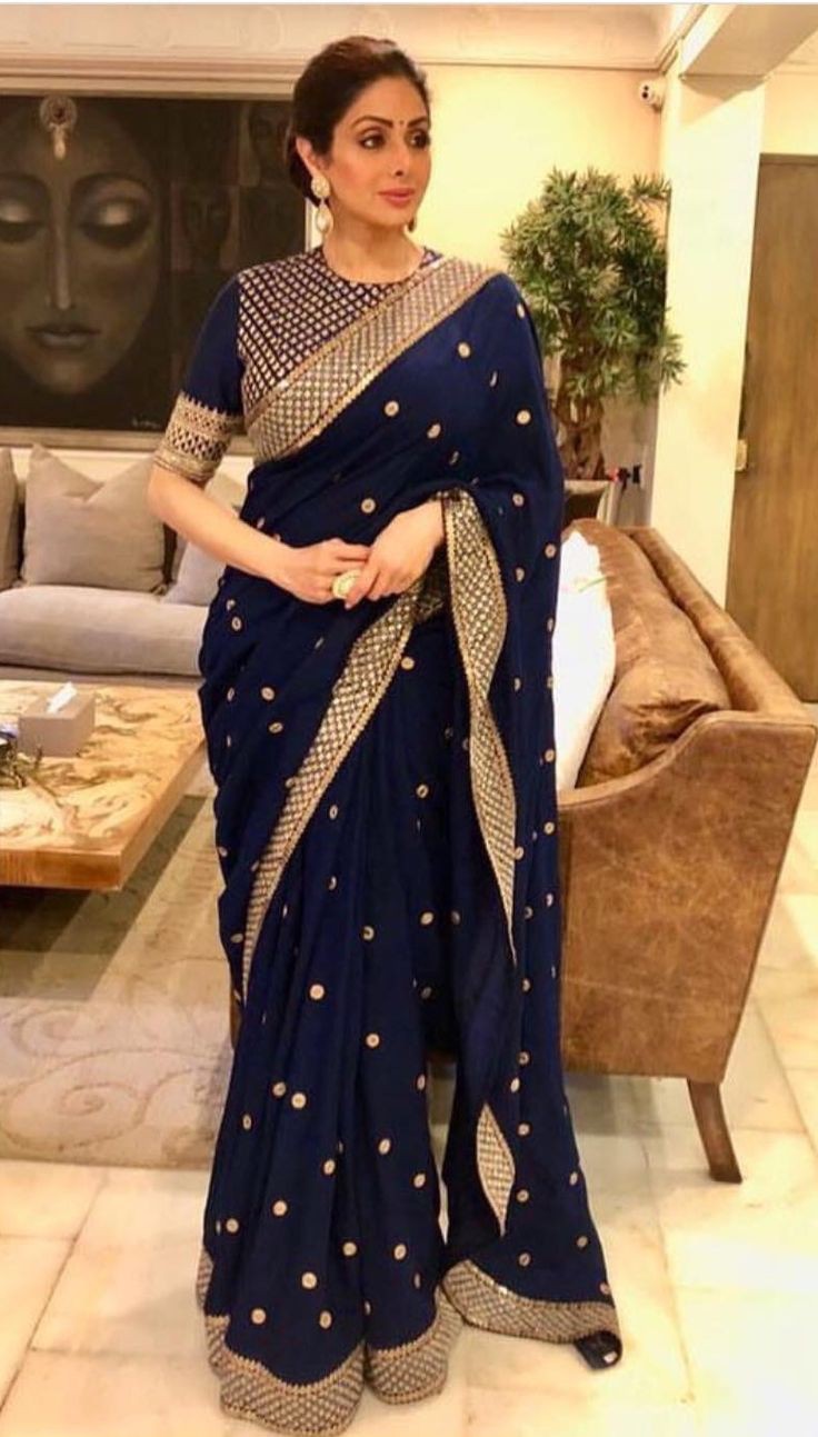 Royal Blue and Copper Sarees