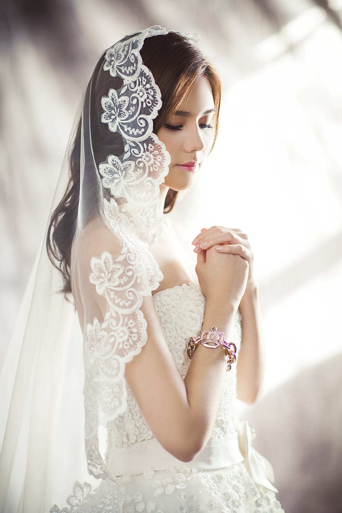 evolution of wedding fashion woman in white wedding dress